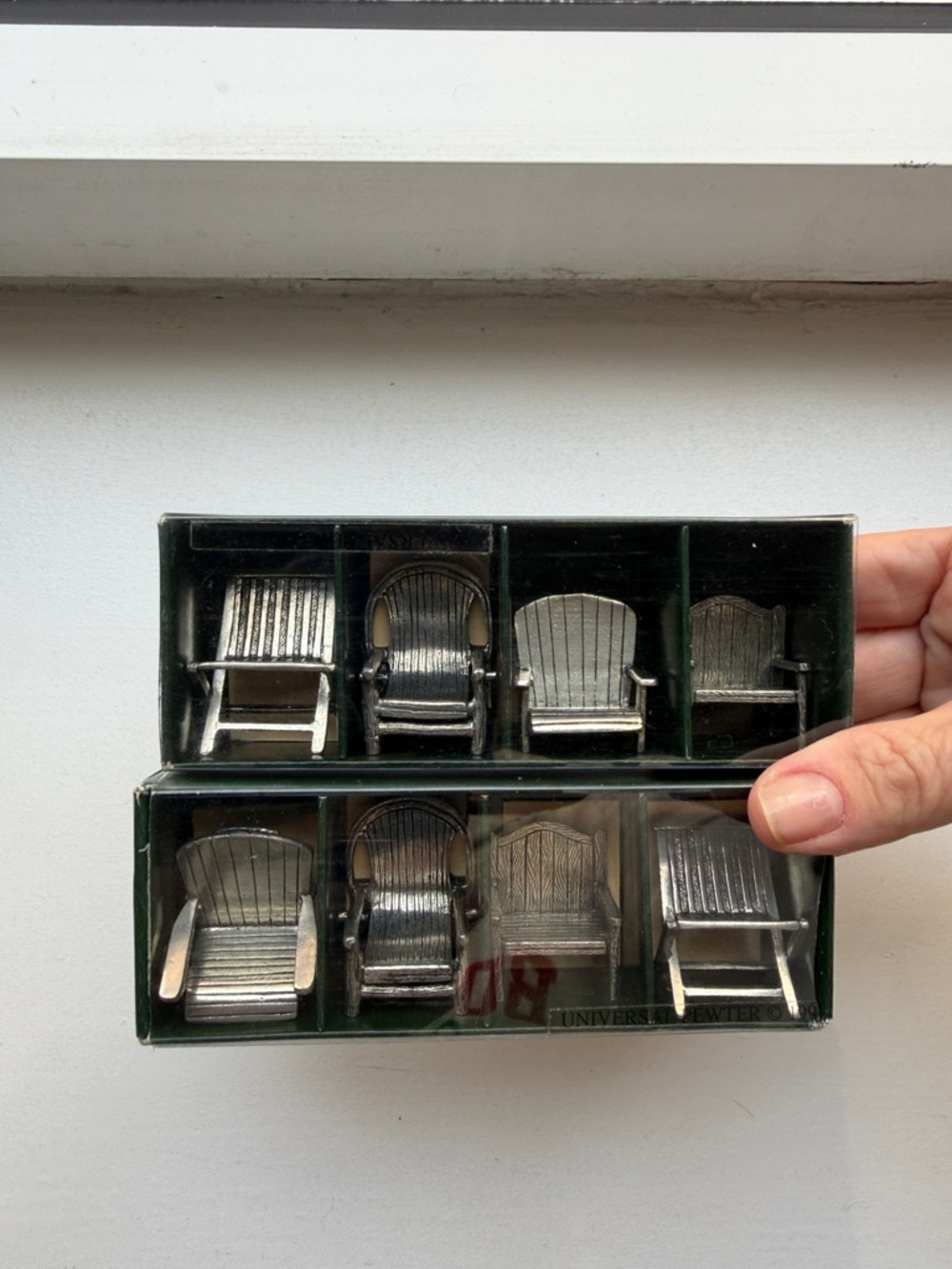 2 Sets (4 in each) Silver Mini Chair Place Card Holders - Home Dining Serveware